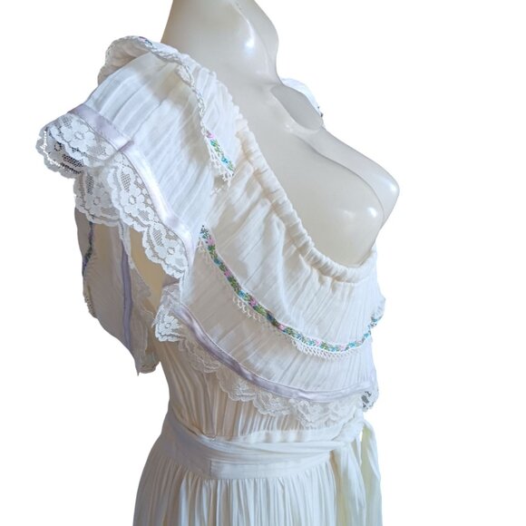 Vintage Dress 9 Gunne Sax Jessica San Francisco Boho Maxi Mexican Spanish Ren - Picture 9 of 11